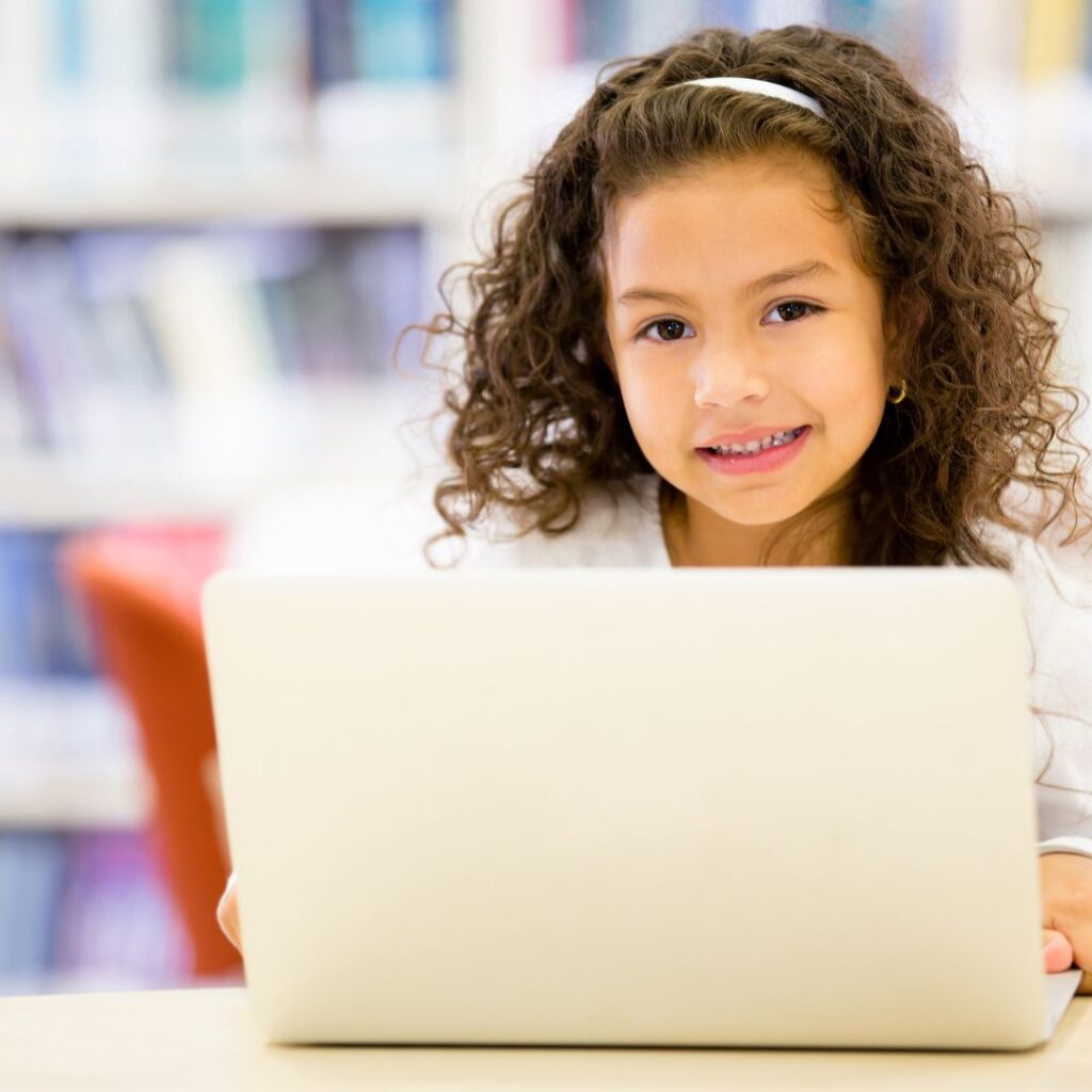 child learning on computer