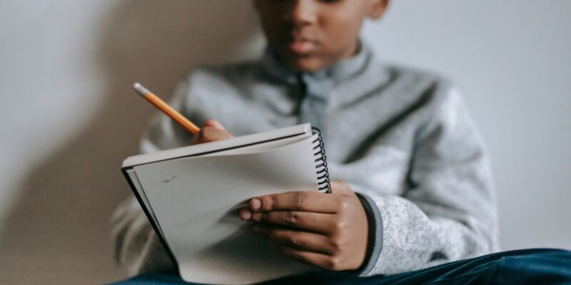 boy writing